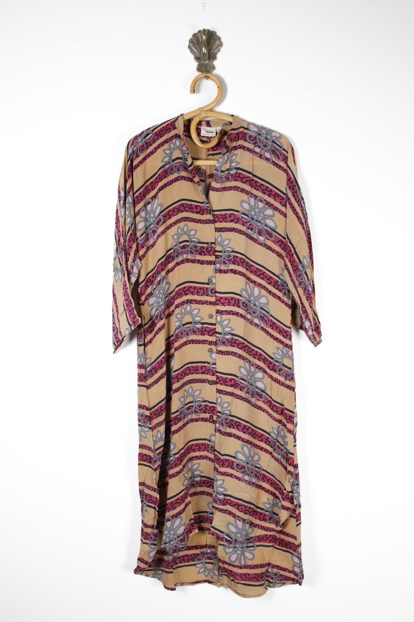 Jasmine Silk Shirtdress S (13638) SilkShirtdressSRenewVintage136381 Renew Bohemian Pty Ltd