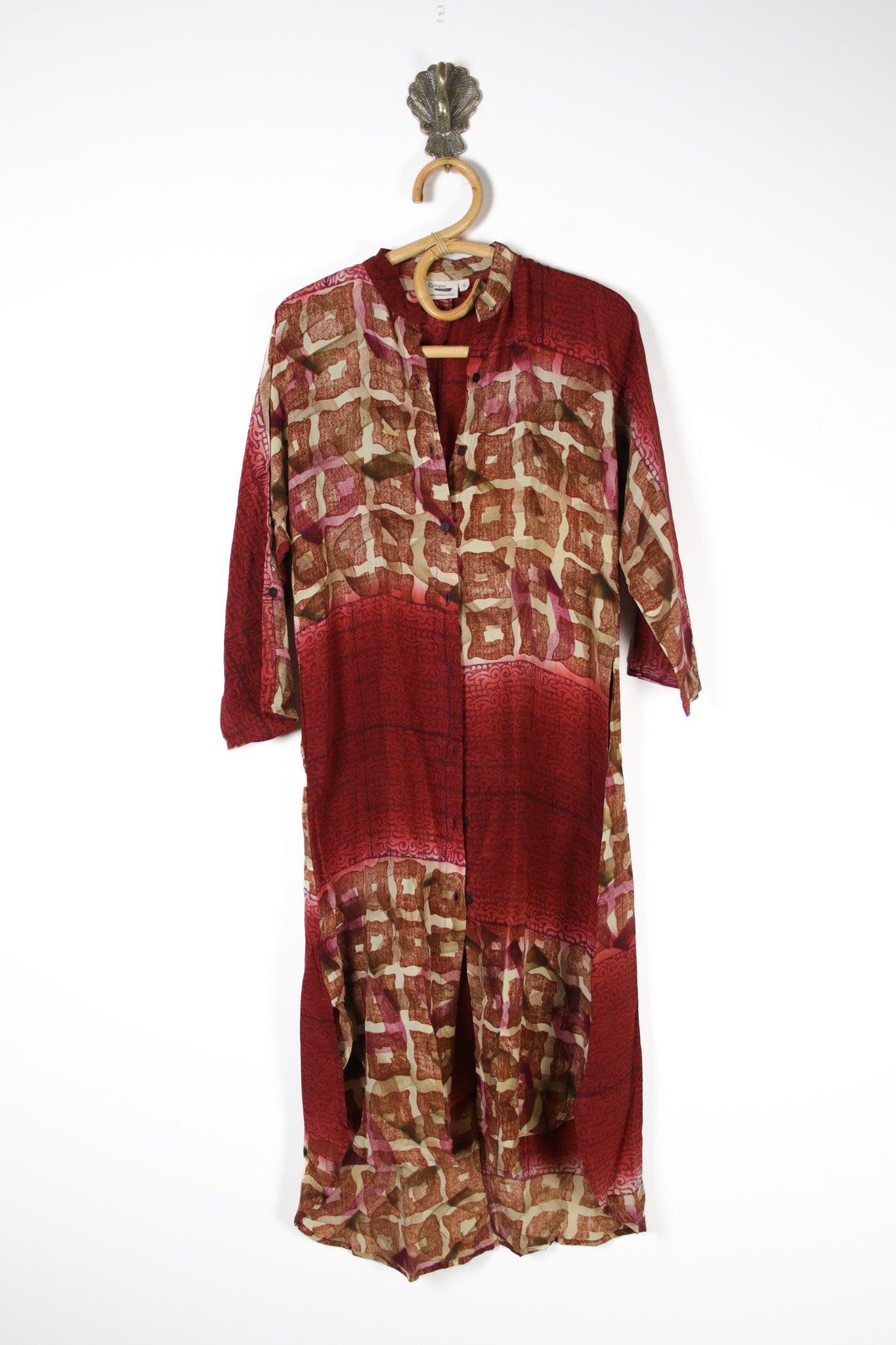 Jasmine Silk Shirtdress S (13643) SilkShirtdressSRenewVintage136431 Renew Bohemian Pty Ltd