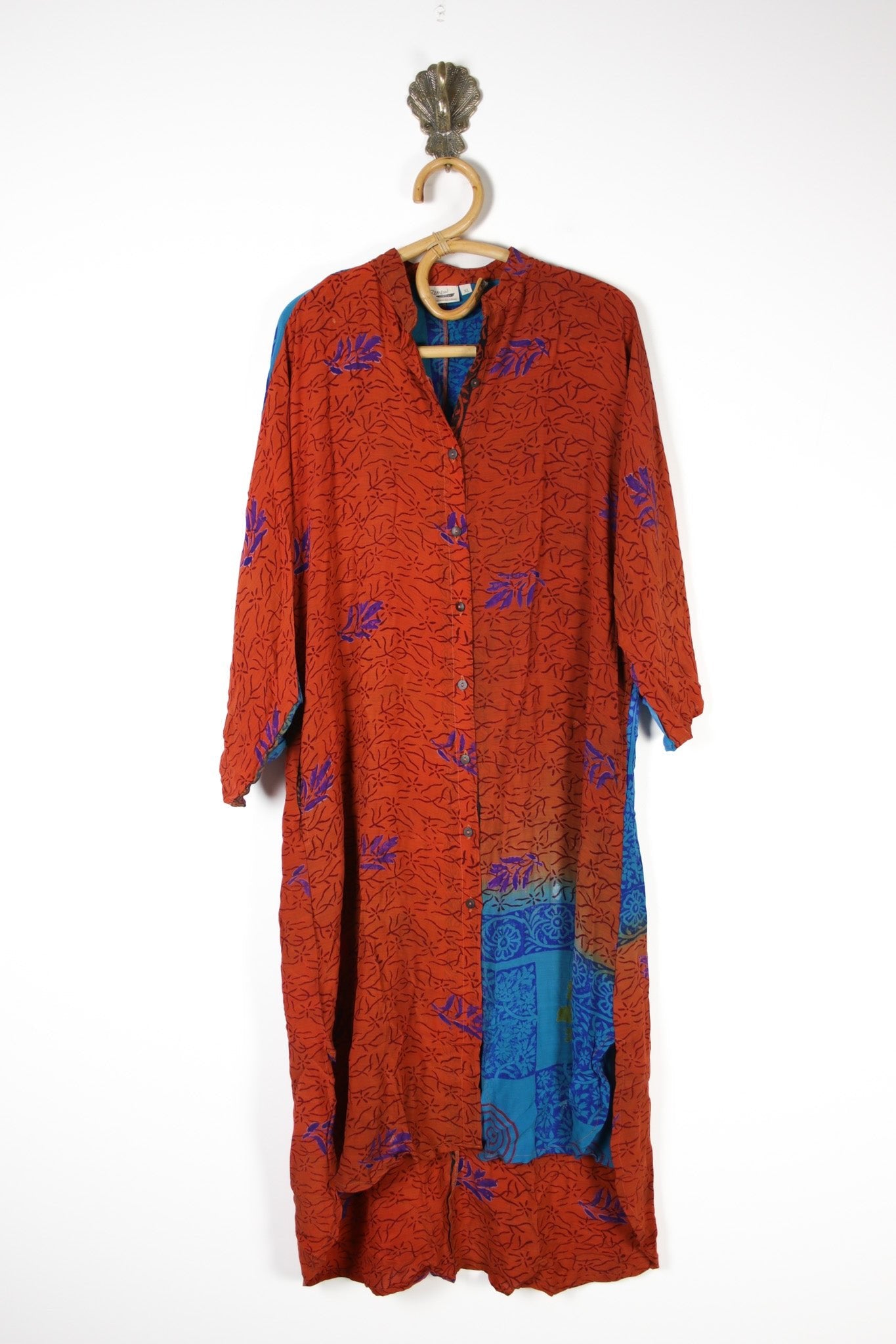 Jasmine Silk Shirtdress XL (13694) SilkShirtdressXLRenewVintage136941 Renew Bohemian Pty Ltd