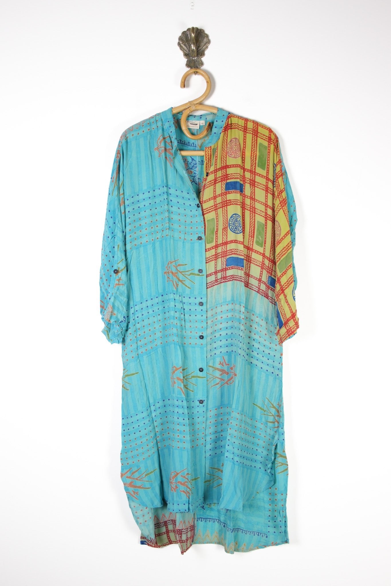 Jasmine Silk Shirtdress XL (13696) SilkShirtdressXLRenewVintage136961 Renew Bohemian Pty Ltd