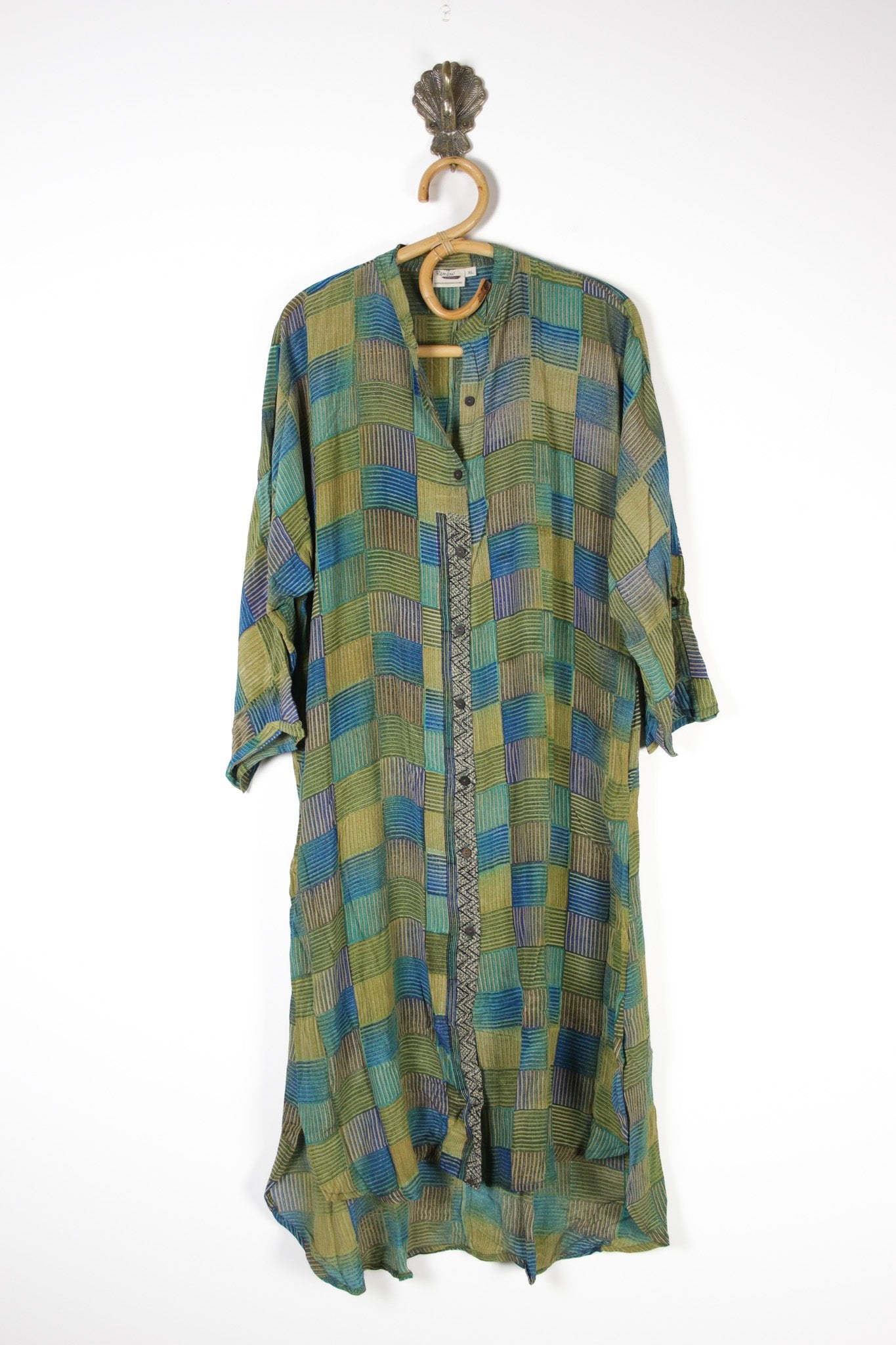 Jasmine Silk Shirtdress XL (13698) SilkShirtdressXLRenewVintage136981 Renew Bohemian Pty Ltd