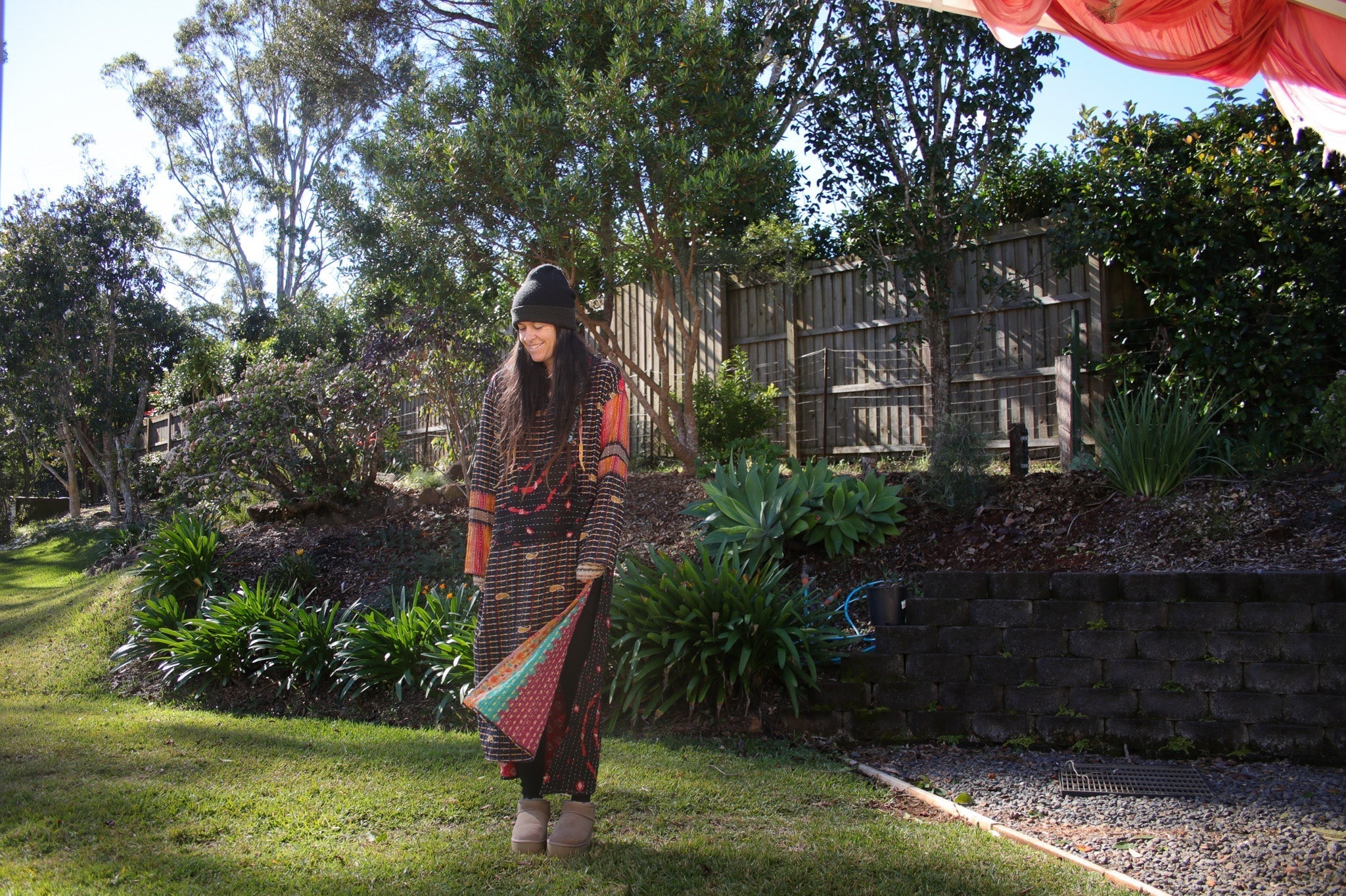 Introducing the Santosha Hoodie: Renew Bohemian's New 3-Layer Kantha Maxi Hoodie