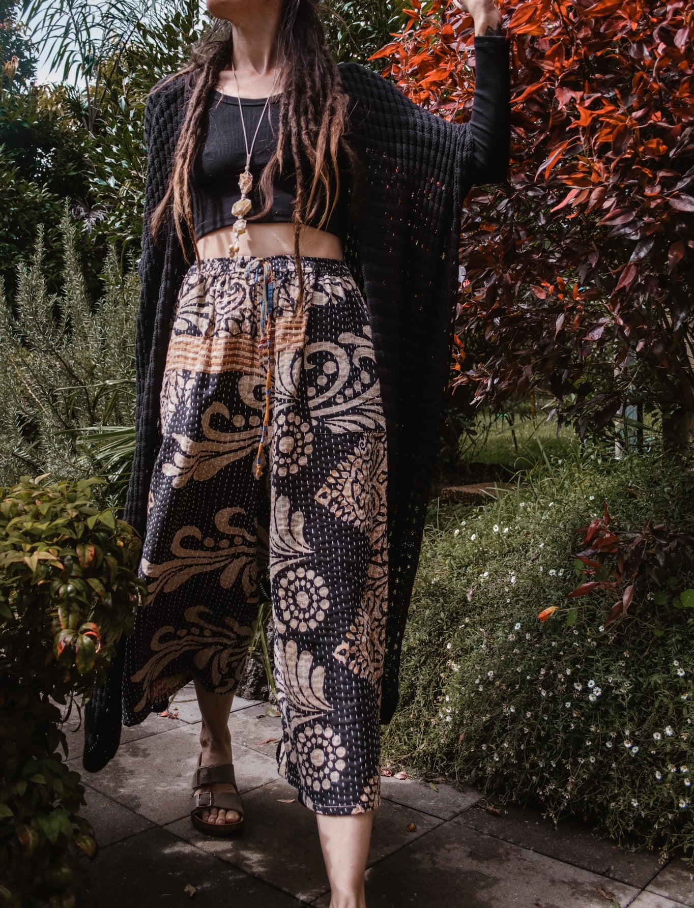 Cropped Kantha Pants