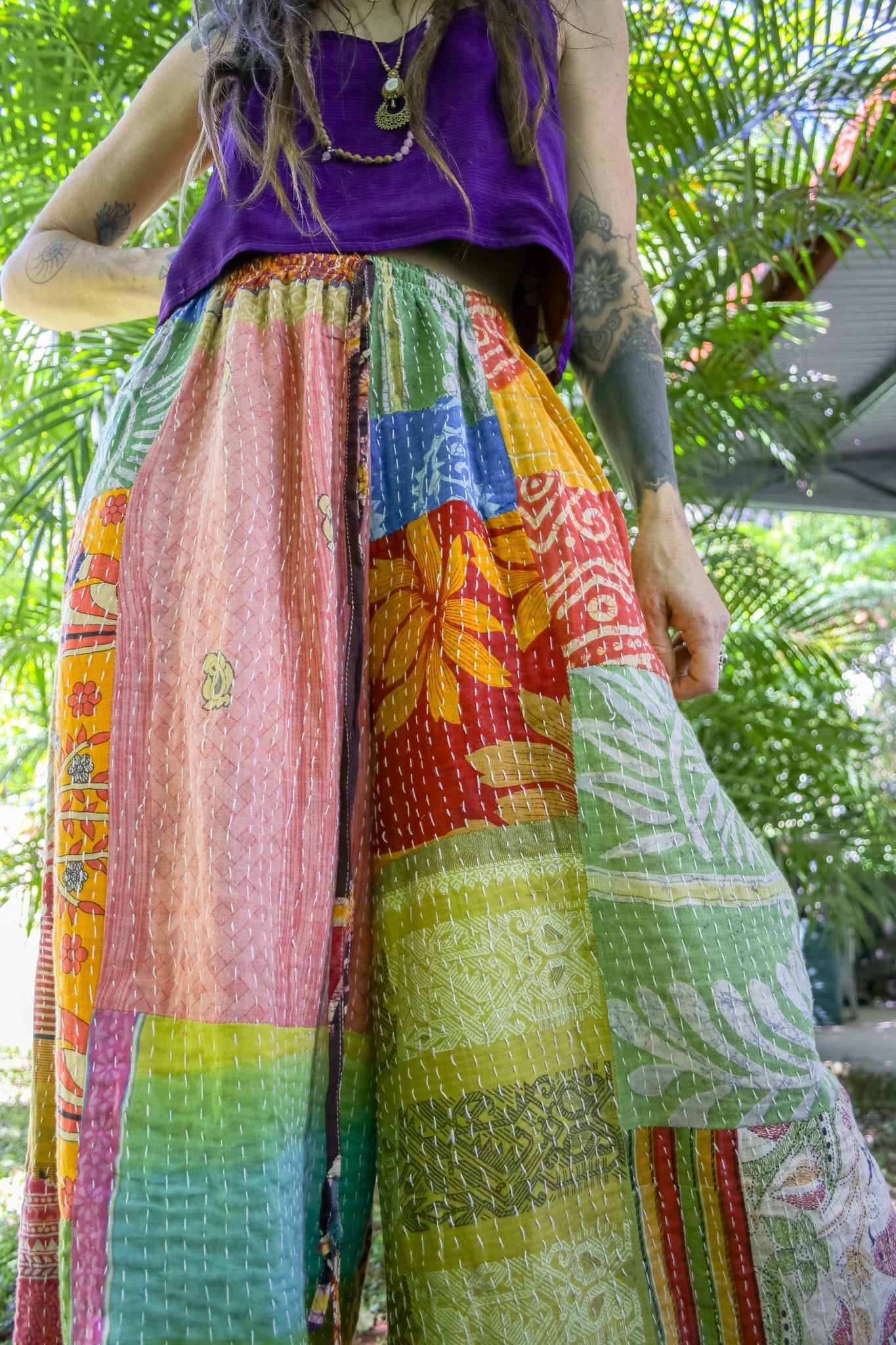 Patchwork Palazzo Pants