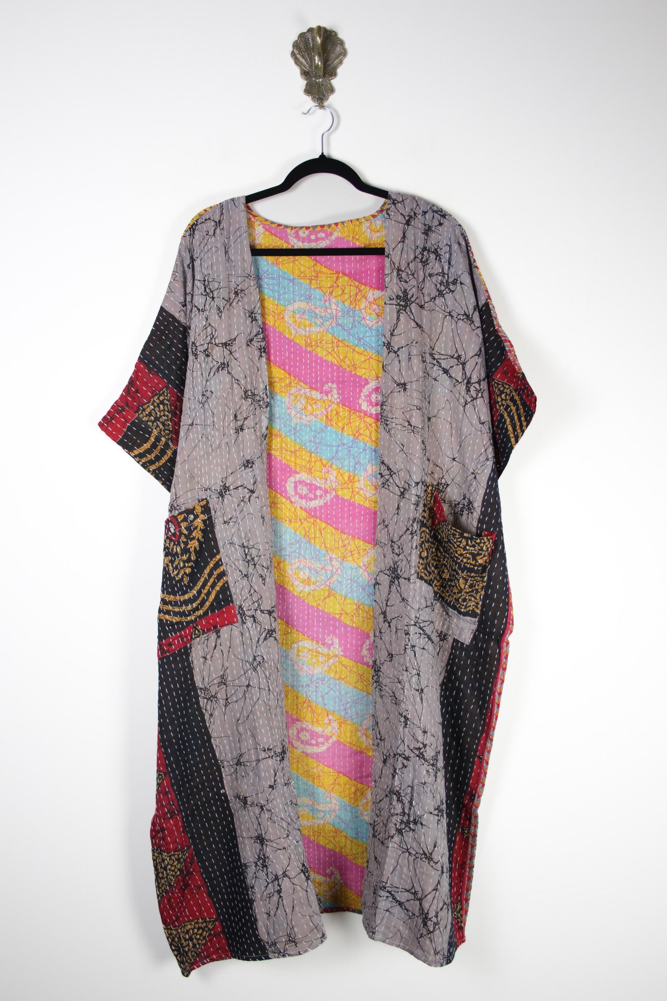 Kantha Flow Robe (20395) FlowRobeRenewBohemian203951 Renew Bohemian Pty Ltd