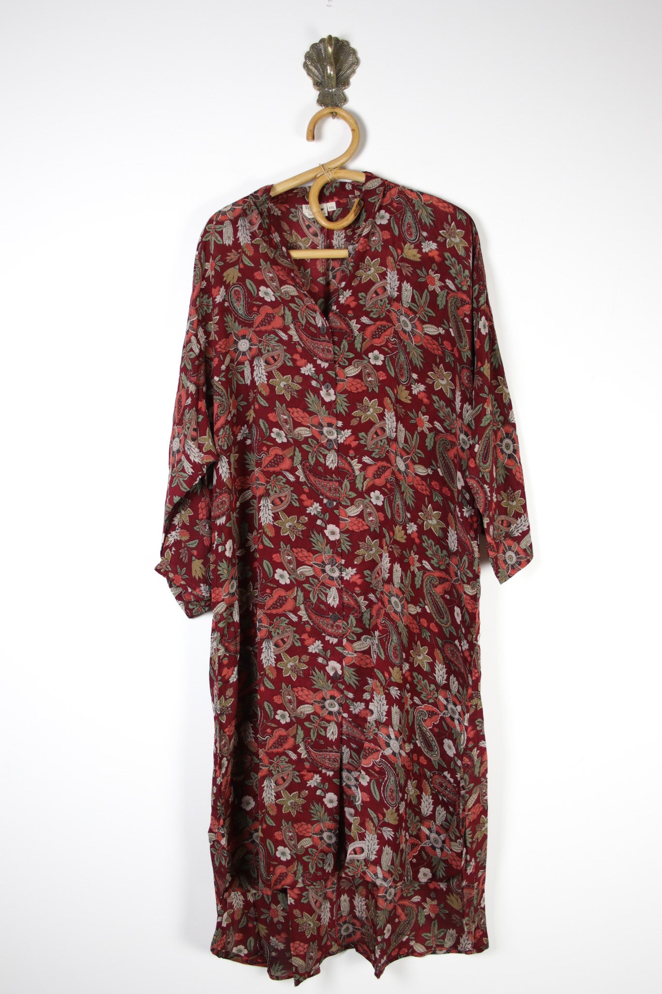 Jasmine Silk Shirtdress 2XL (15301) JasmineShirtdress2XLRenewVintage153011 Renew Bohemian Pty Ltd