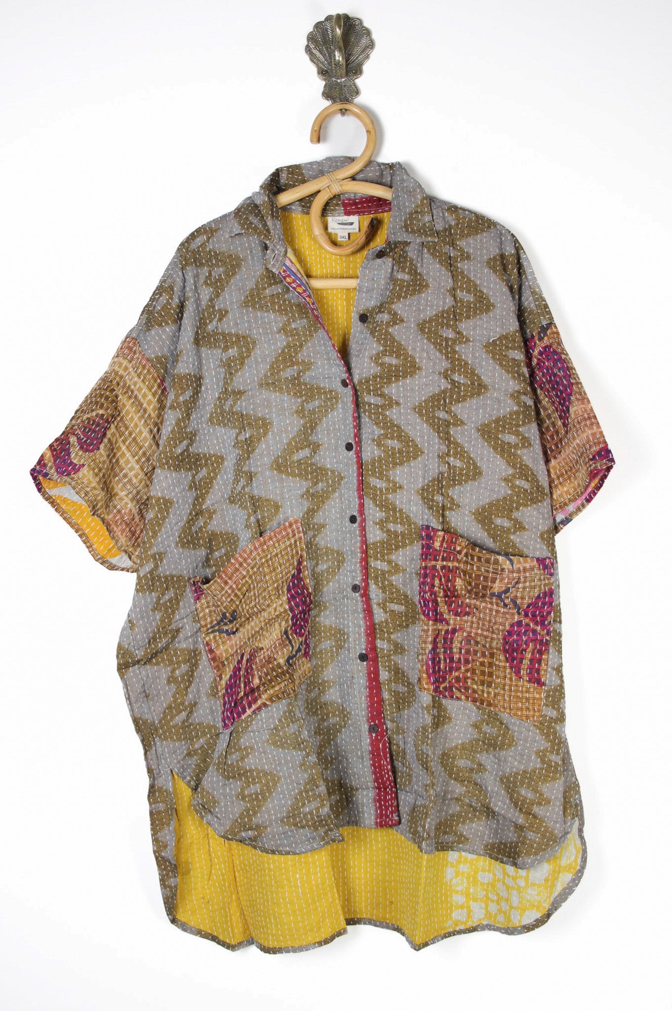 Lila Kantha Shirt 3XL (10576) LilaShirt3XLRenewVintage105761_9597f8b1-b3e3-418e-a29d-8840de8626df Renew Bohemian Pty Ltd