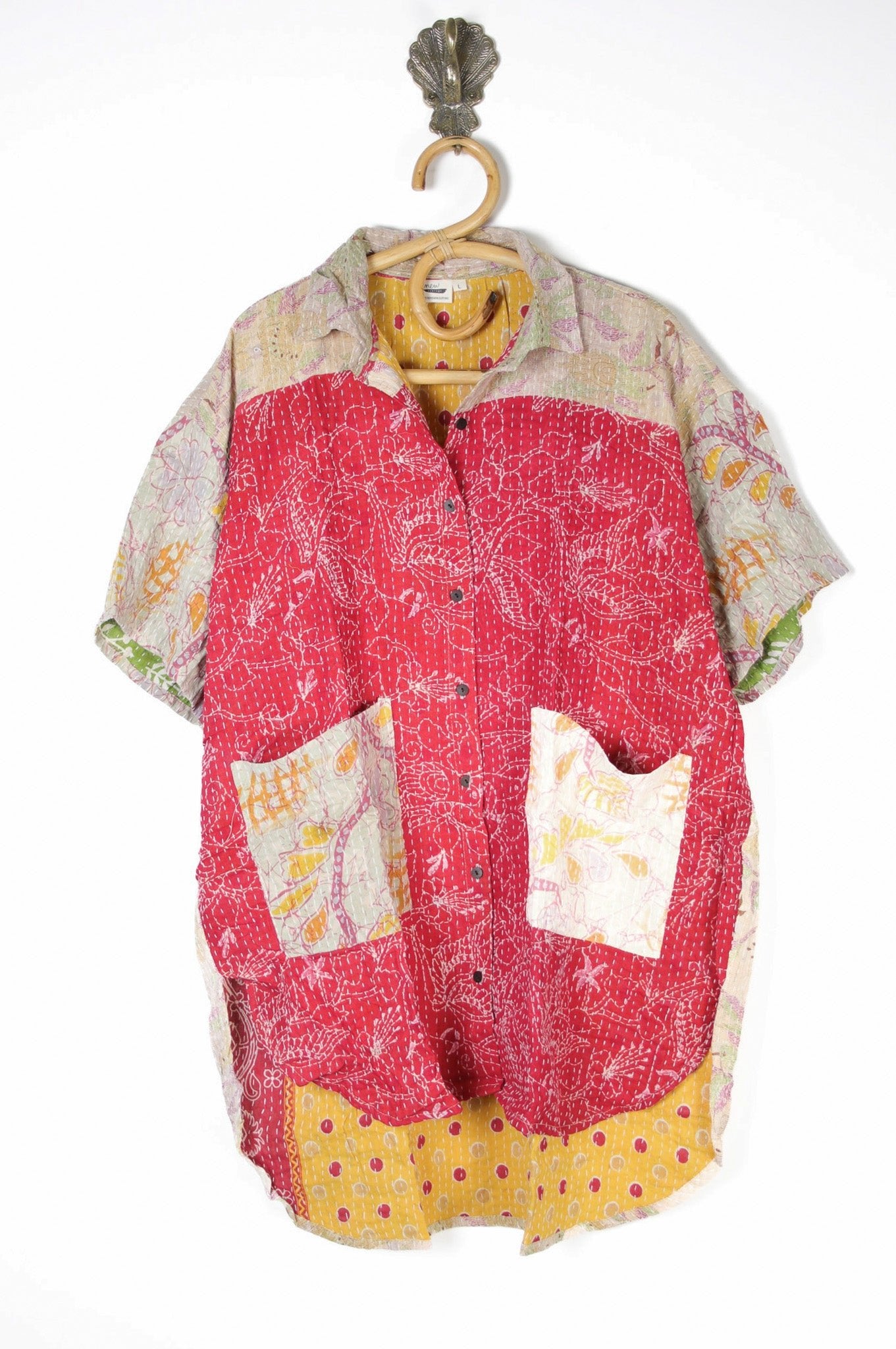 Lila Kantha Shirt L (10631) LilaShirtLRenewVintage106311_60a15d1c-1a30-46bc-a8fa-3c0332e511b2 Renew Bohemian Pty Ltd
