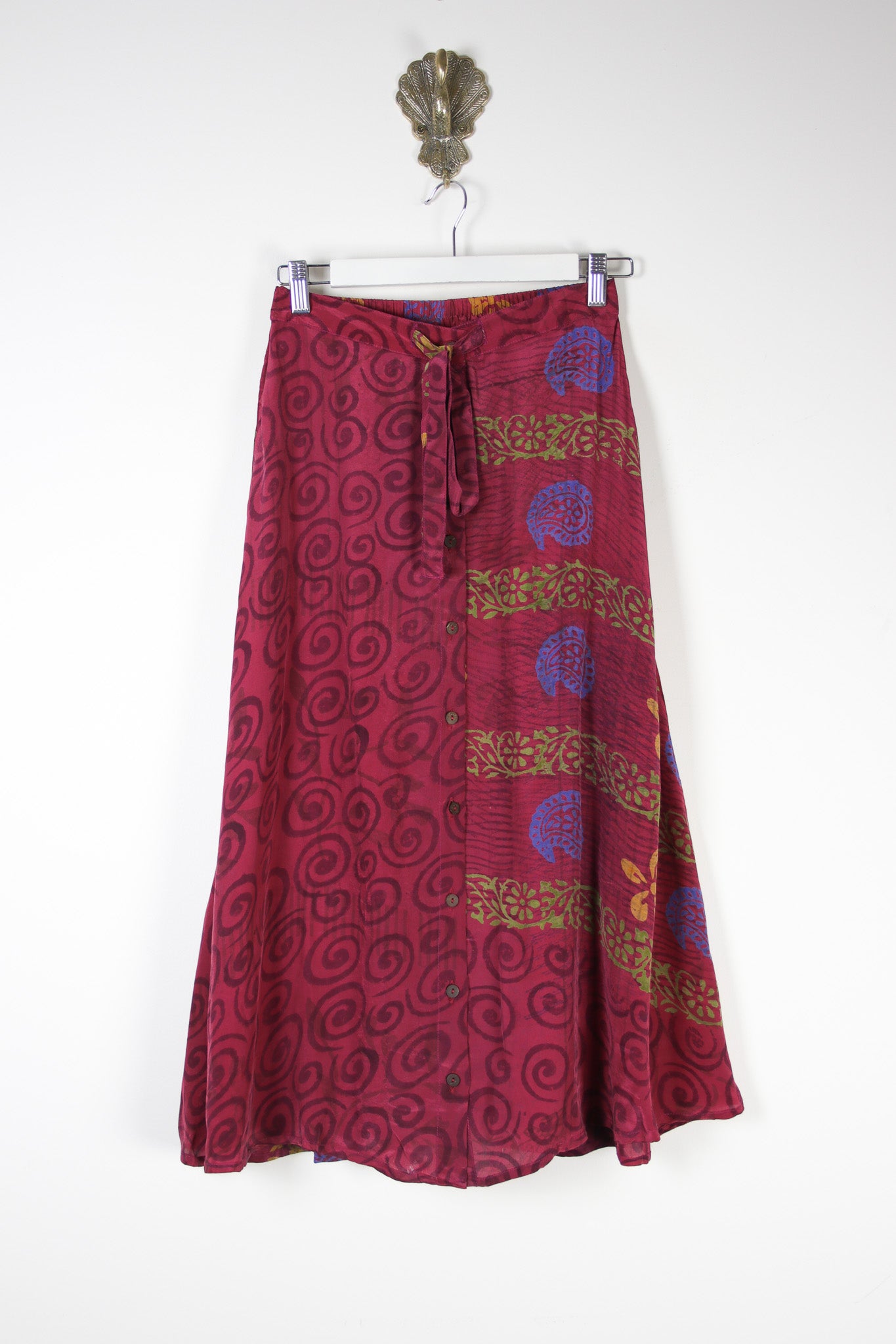 Sarita Silk Skirt S (6508) SaritaSkirtSRenewVintage65081 Renew Bohemian Pty Ltd