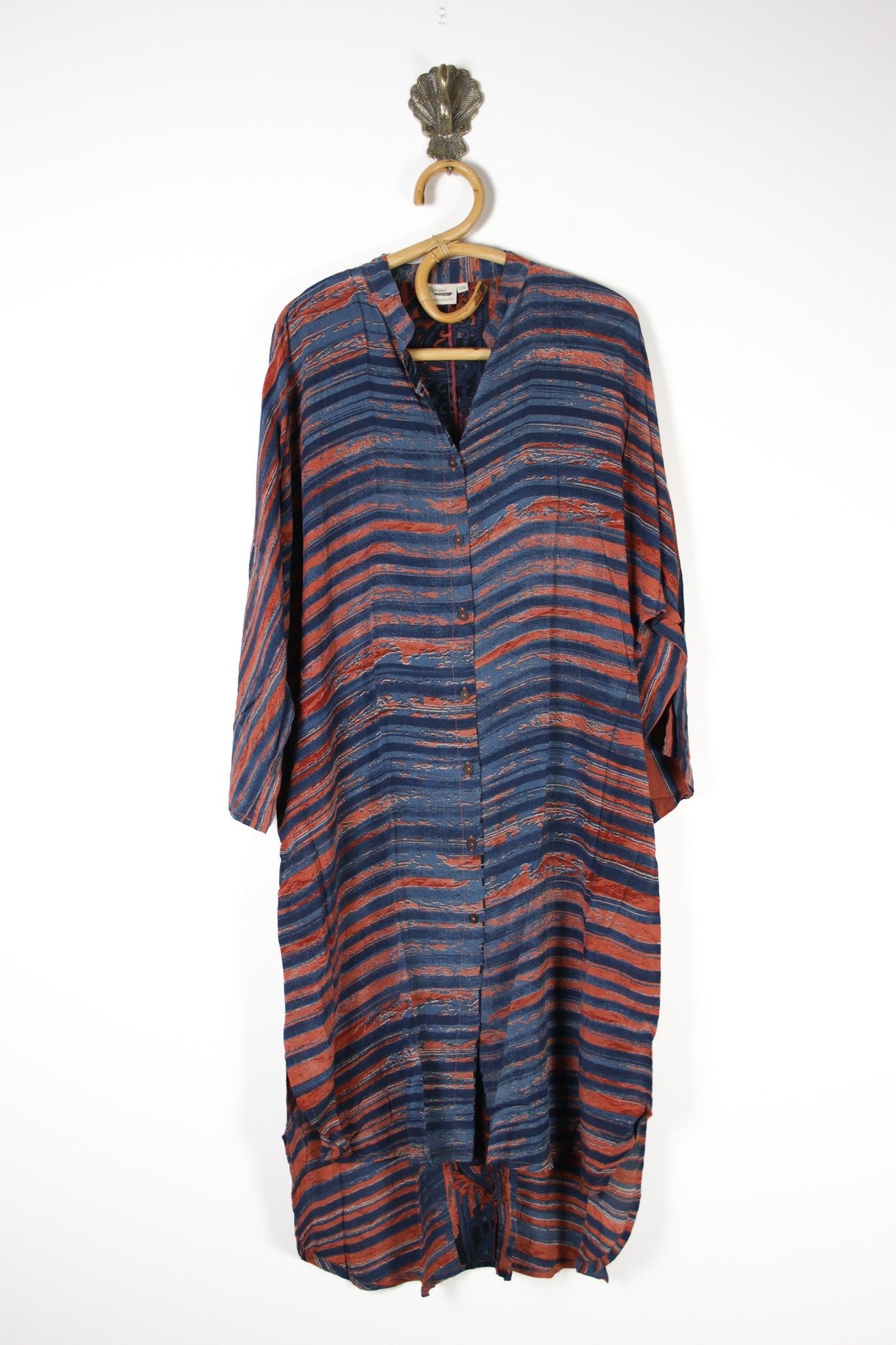 Jasmine Silk Shirtdress 2XL (13808) SilkShirtdress2XLRenewVintage138081 Renew Bohemian Pty Ltd