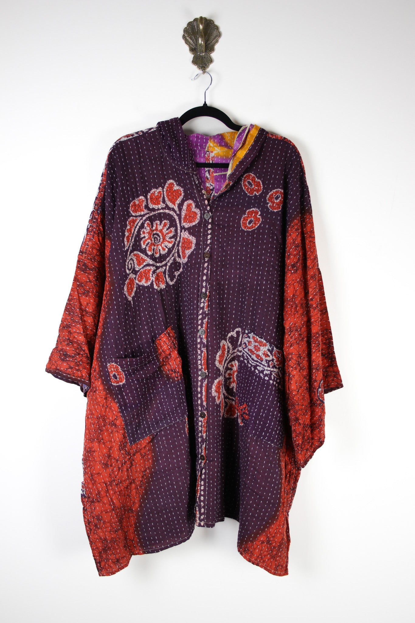 Sukha Hooded Kantha Tunic (16913)