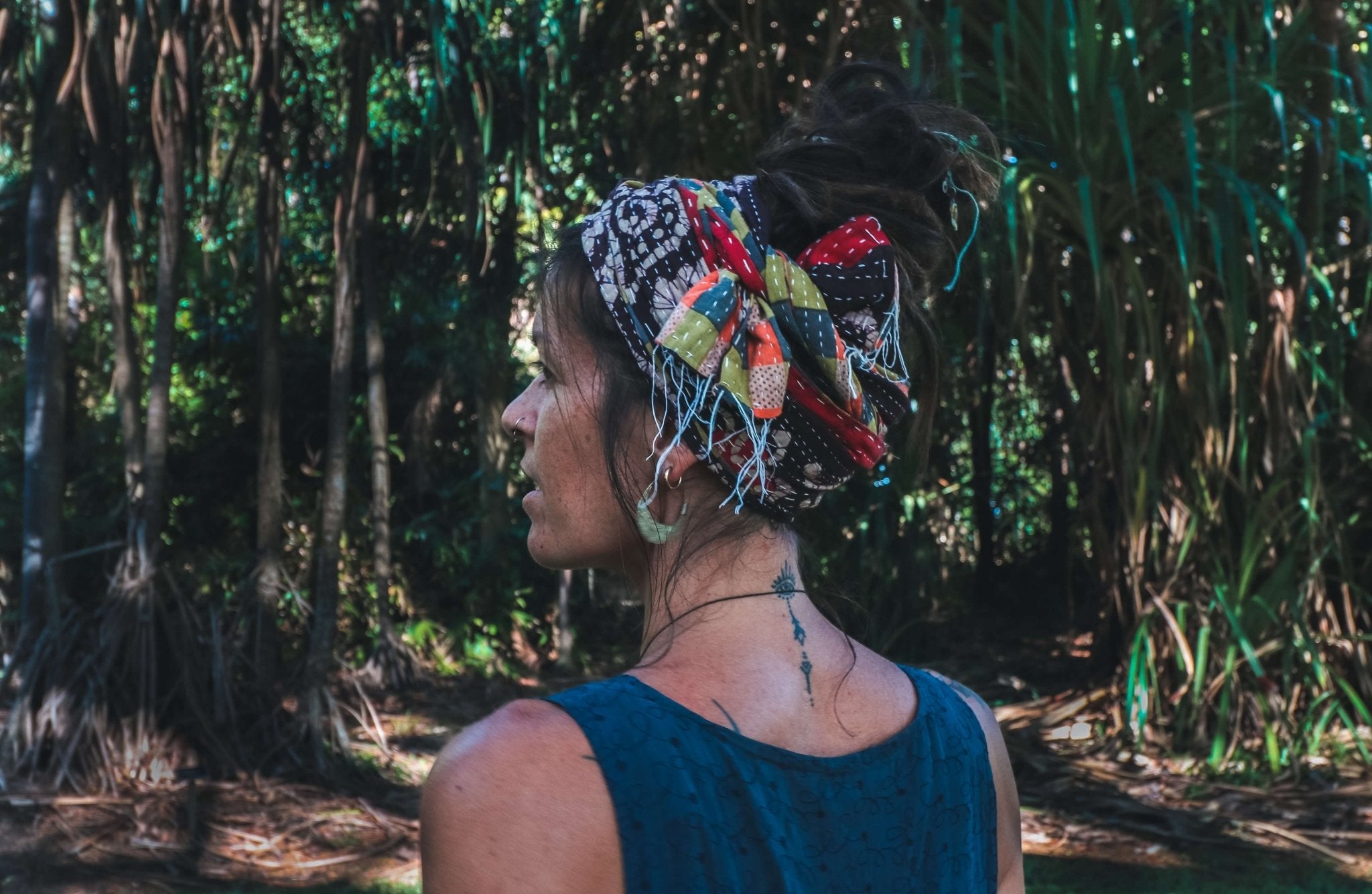 Wholesale Lot - Kantha Headscarf - 10qty kanthaheadwrapRENEWVINTAGE_2 Renew Bohemian Pty Ltd